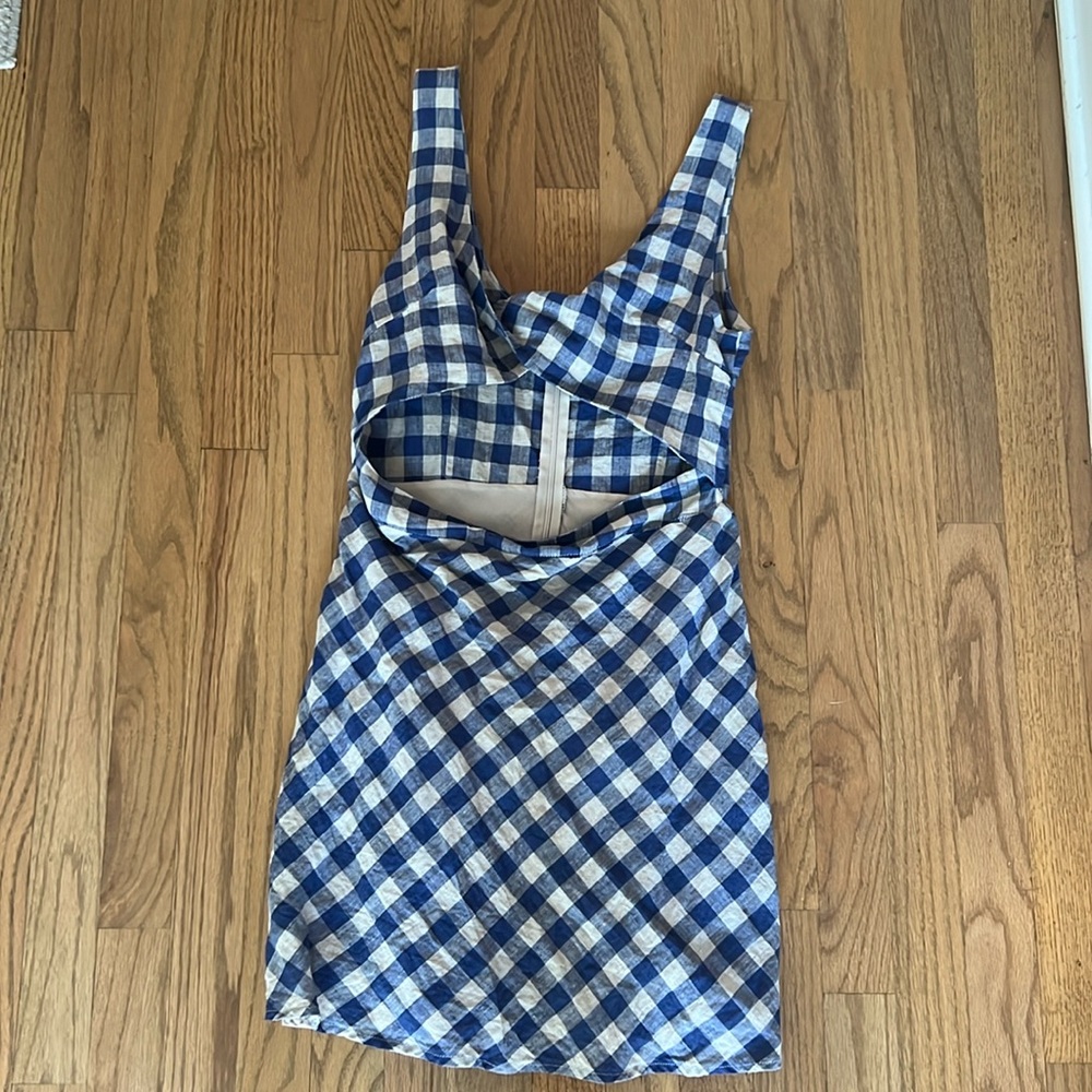 Olivaceous Blue Gingham Dress